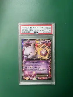 2016 POKEMON XY BLACK STAR MEWTWO EX PROMO TRIPLE POWER TIN #XY107 PSA 10 - Image 1