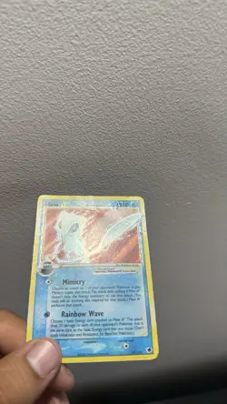 2006 Pokemon EX Dragon Frontiers MEW-Holo Gold Star Used/DMGD - Image 3