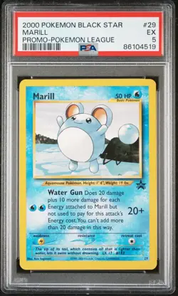 PSA 5 2000 Black Star Promo Marill Pokemon League - Image 1