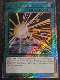 Yugioh Mask Change RA04-EN142 Platinum Secret Rare 1st Ed Near Mint - Image 1