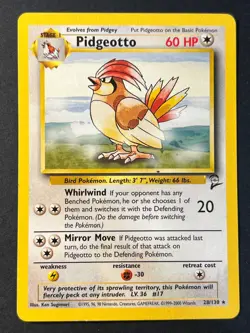 Pidgeotto 28/130 Rare Base Set 2 - Pokemon Card WOTC - LP - - Image 1