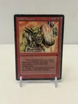 MTG Goblin Wizard The Dark Rare Red Creature Card English Daniel Gelon - Image 1