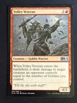 1x Volley Veteran (168) Core Set 2019 M19 LP MTG Magic the Gathering x1 MKE - Image 1