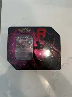 Pokemon Team Rocket Tin (Mewtwo) Product In Hand - Image 1