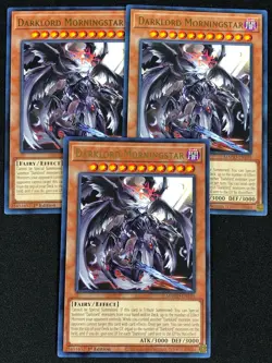 YUGIOH DARKLORD MORNINGSTAR MAGO-EN105 1ST RARE X3 (NM) - Image 1