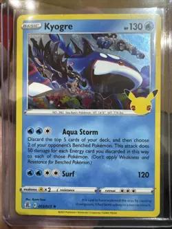 Kyogre 003/025 Holo Rare Pokemon Celebrations Near Mint (1 card) DOUBLE SLEEVED - Image 1