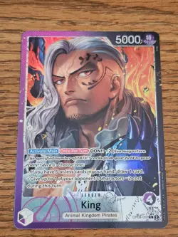 One Piece Card Game King OP08-057 L Leader Alternate Art Parallel - Image 1