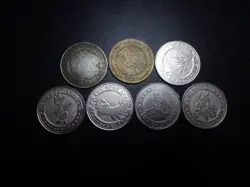 Pokemon Card Meiji Promo Battle Coin Silver x7 Pichu Heracross etc #5700 PLAY - Image 1