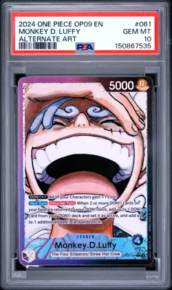2024 ONE PIECE OP09-EMPERORS IN THE NEW WORLD #061 MONKEY D. LUFFY PSA 10 - Image 1