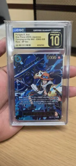 ONE PIECE Portgas.D.Ace - EB02-028 (SP) Carrying On His Will - CGC 10 PRISTINE - Image 1
