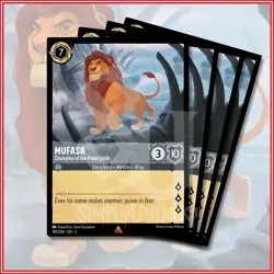 Disney Lorcana TCG: MUFASA - CHAMPION OF THE PRIDE LANDS x4 Rare 185/204 - Image 1