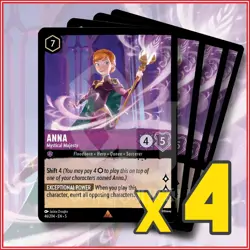 Disney Lorcana: 2024 Anna Mystical Majesty 46/204 x4 | Rare - Image 1
