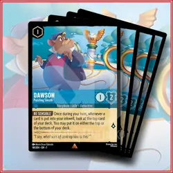 Disney Lorcana: Dawson Puzzling Sleuth 161/204 Rare Archazia's Island x4 - Image 1