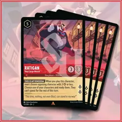 Disney Lorcana TCG: RATIGAN Very Large Mouse x4 Rise of the Floodborn Rare - Image 1