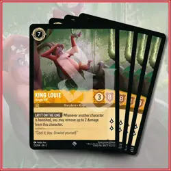 Disney Lorcana TCG: KING LOUIE Jungle VIP x4 Super Rare Rise of the Floodborn - Image 1