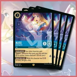 Disney Lorcana TCG: ALICE Growing Girl x4 Rise of the Floodborn Legendary - Image 1