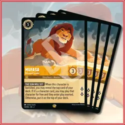 Disney Lorcana TCG: MUFASA - Betrayed Leader x4 Rise of the Floodborn Legendary - Image 1