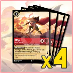 Disney Lorcana TCG: RAYA - FIERCE PROTECTOR x4 Ursula's Return Super Rare - Image 1
