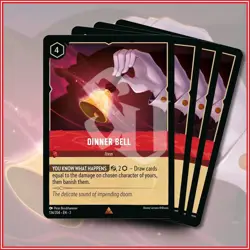 Disney Lorcana TCG: DINNER BELL x4 Rise of the Floodborn Rare - Image 1