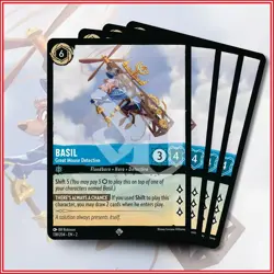 Disney Lorcana TCG: BASIL Great Mouse Detective x4 SR Rise of the Floodborn - Image 1