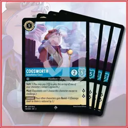 Disney Lorcana TCG: COGSWORTH Grandfather Clock x4 SR Rise of the Floodborn - Image 1