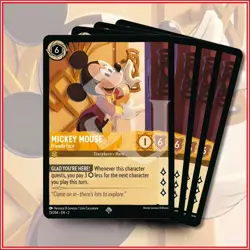Disney Lorcana TCG: MICKEY MOUSE Friendly Face x4 SR Rise of the Floodborn - Image 1