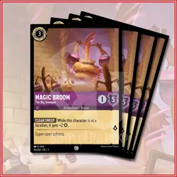Disney Lorcana TCG: MAGIC BROOM - THE BIG SWEEPER x4 Into The Inklands 46/204 - Image 1