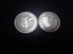 Pokemon Card Meiji Promo Battle Coin Silver Shining Pikachu 2 SET #5682 PLAY - Image 1