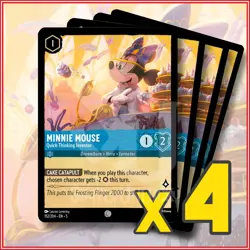 Disney Lorcana: 2024 Minnie Mouse QuickThinking Inventor 152/204 x4 | Common - Image 1