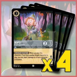 Disney Lorcana: 2024 Dopey Knight Apprentice 181/204 x4 | Common - Image 1