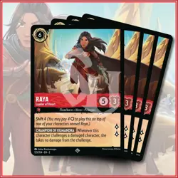 Disney Lorcana TCG: RAYA Leader of Heart x4 Super Rare Rise of the Floodborn - Image 1