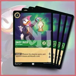 Disney Lorcana TCG: DAISY DUCK Secret Agent x4 Rise of the Floodborn Uncommon - Image 1