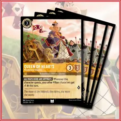 Disney Lorcana TCG: QUEEN OF HEARTS - WONDERLAND EMPRESS x4 Uncommon 20/204 - Image 1