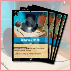 Disney Lorcana TCG: SCROOGE'S TOP HAT x4 Uncommon Into the Inklands 166/204 - Image 1