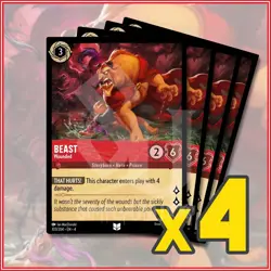 Disney Lorcana TCG: Beast Wounded 103/204 x4 Uncommon - Image 1