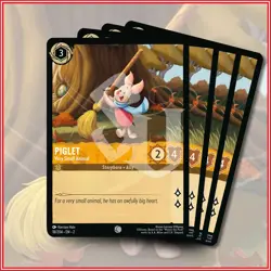 Disney Lorcana TCG: PIGLET Very Small Animal x4 | Rise of the Floodborn Common - Image 1