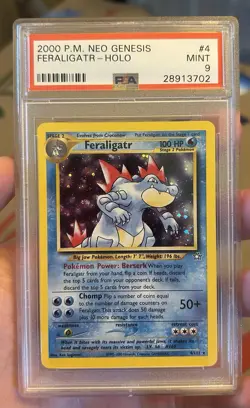 PSA 9 MINT Feraligatr 4/111 HOLO RARE Unlimited Neo Genesis Pokemon Card - Image 4