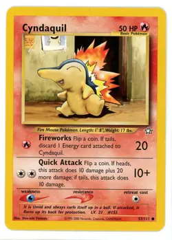 Cyndaquil 57/111 Neo Genesis Pokemon Card LP - Image 1