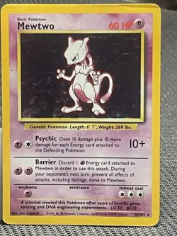 2 Cards Mewtwo 10 Pokemon TCG 1999 Base Set Holo Unlimited Rare WOTC - Vintage - Image 3