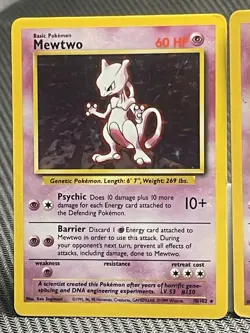 2 Cards Mewtwo 10 Pokemon TCG 1999 Base Set Holo Unlimited Rare WOTC - Vintage - Image 4