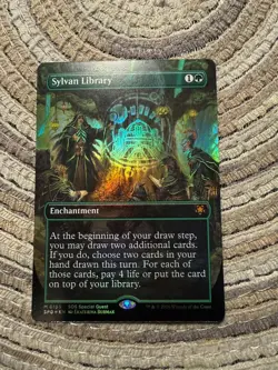 SYLVAN LIBRARY FOIL [Borderless] - Mythic - SPG Special Guest SOS MTG Strixhaven - Image 1