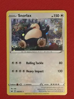 🌀 Pokemon SWSH 140/202 - Sword & Shield Snorlax Cosmos - HD Galaxy Swirl 🌀 - Image 2