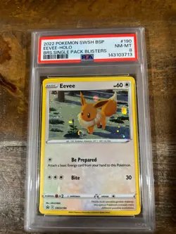 POKEMON 2022 2 Single Pack Blisters Promo EEVEE Holo SWSH #190 PSA 8 - Image 1