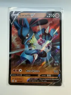 Pokemon TCG Lucario v Fusion Strike Holo Ultra Rare Full Art 146/264 - Image 1
