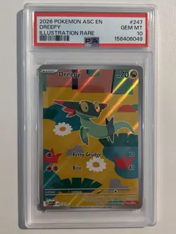 2026 POKEMON ASC EN-ASCENDED HEROES ILLUSTRATION RARE #247 DREEPY PSA 10 - Image 1