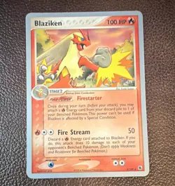 Pokemon Blaziken 3/109 Ruby and Sapphire Holo Rare English 2004 TCG Card - Image 1