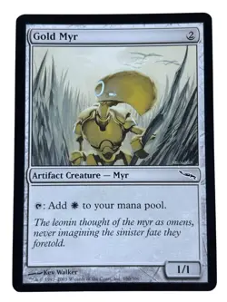 Gold Myr Mirrodin Regular MTG Magic the Gathering Light Play LP - Image 1