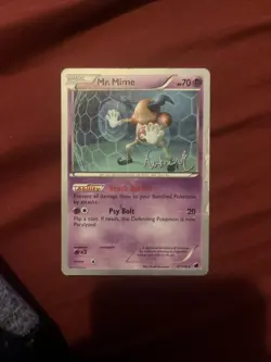 Pokemon Mr. Mime Rare Autographed 47/116 World Championships 2014 70 HP - Image 1