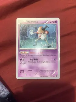 Pokemon Mr. Mime Rare Autographed 47/116 World Championships 2014 70 HP - Image 2