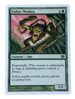 Zodiac Monkey 9th Edition Regular MTG Magic the Gathering Light Play LP - Image 1